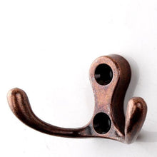 Load image into Gallery viewer, Vintage Hangers Hook Zinc Alloy Wall Hook Bronze Cloth Coat Bag Hat Hanging Hooks Bathroom Kitchen Antique Racks with Screws Vintage Antique Iron Bronze Hooks

