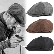 Load image into Gallery viewer, Vintage Men Beret Hats Classic Simple Winter Warm Caps Cotton Comfortable Autumn Beret Flat Hat Quality Durable Retro Men's Hat Unique Berets For Men Retro Cap

