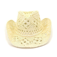 Load image into Gallery viewer, Vintage Straw Cowboy Hat Hand Made Beach Straw Hat Summer Outdoor Men's And Women's Big Brim Sun Hat  Elegant Party Cap Sun Protection Unisex Hats Breathable Hat
