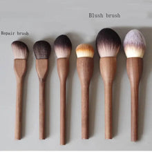 Load image into Gallery viewer, Vintage Style 1Pcs European Wood Handle Makeup Brush High Quality Loose Powder Brush Foundation Brush Super Soft Theatre Makeup
