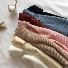 Load image into Gallery viewer, Vintage Style Autumn Winter Thick Sweater For Women Knitted Ribbed Pullover Sweater Long Sleeve Turtleneck Slim Jumper Soft Warm Pullover
