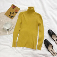 Load image into Gallery viewer, Vintage Style Autumn Winter Thick Sweater For Women Knitted Ribbed Pullover Sweater Long Sleeve Turtleneck Slim Jumper Soft Warm Pullover
