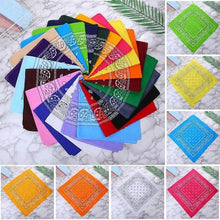 Load image into Gallery viewer, Vintage Style Print Bandana Hair Bands for Girls Women Headband Square Scarf Face Mask Cross Turban Bandanas Headwear
