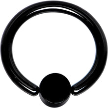 Load image into Gallery viewer, 12G 1/2 Clear Gem 5mm Disc Black BCR Captive Ring
