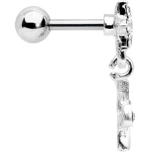 Load image into Gallery viewer, 16G 1/4 Clear Gem  Flower Dangle Cartilage Tragus Earring
