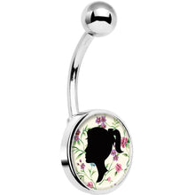 Load image into Gallery viewer, Woman Floral Silhouette Belly Ring
