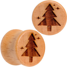 Load image into Gallery viewer, Organic Beechwood Christmas Tree Saddle Plug Set Sizes 8mm to 25mm
