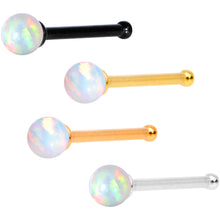 Load image into Gallery viewer, White 2.5mm Synthetic Opal Ball Anodized Nose Screw 4 Pack Set
