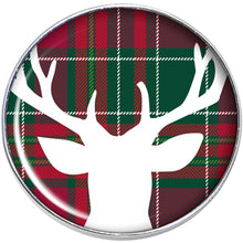 Load image into Gallery viewer, Red Green Plaid Reindeer Stud Earrings
