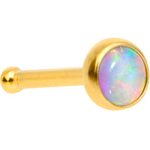Load image into Gallery viewer, White 3mm Synthetic Opal Gold Tone Press Fit Nose Bone

