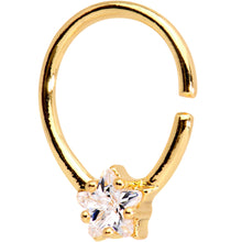 Load image into Gallery viewer, 16G Clear CZ Gold Tone Stunning Star Seamless Circular Ring
