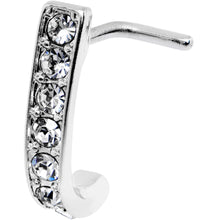 Load image into Gallery viewer, 18G Clear CZ Sleek Faux Hoop L Shaped Nose Ring
