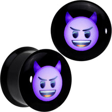 Load image into Gallery viewer, 5/8 Licensed Purple Devil emoji Acrylic Double Flare Plug Set
