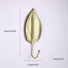 Load image into Gallery viewer, Wall Coat Rack Clothes Hanger Home Decoration Accessories Wall Hooks for Hanging Clothes Blue Leaves/Golden Leaves Home Storage Decorative Leaves Iron Hooks Tropic Plant Wall Mounted Single Clothes Hangers Decorative Hanger Hanging Hooks
