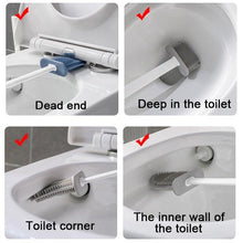 Load image into Gallery viewer, Wall Hanging Toilet Brush with Holder Set Silicone Bristles For Floor Bathroom Cleaning Toilet Brush And Holder Set Wall-Hanging Landing Toilet Bowl Brush Household Hotel Cleaner With Small Brush For Bathroom
