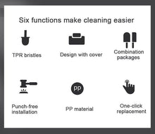 Load image into Gallery viewer, Wall Hanging Toilet Brush with Holder Set Silicone Bristles For Floor Bathroom Cleaning Toilet Brush And Holder Set Wall-Hanging Landing Toilet Bowl Brush Household Hotel Cleaner With Small Brush For Bathroom
