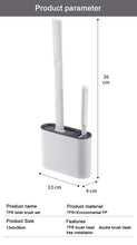 Load image into Gallery viewer, Wall Hanging Toilet Brush with Holder Set Silicone Bristles For Floor Bathroom Cleaning Toilet Brush And Holder Set Wall-Hanging Landing Toilet Bowl Brush Household Hotel Cleaner With Small Brush For Bathroom
