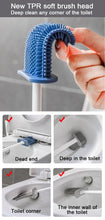 Load image into Gallery viewer, Wall Hanging Toilet Brush with Holder Set Silicone Bristles For Floor Bathroom Cleaning Toilet Brush And Holder Set Wall-Hanging Landing Toilet Bowl Brush Household Hotel Cleaner With Small Brush For Bathroom
