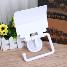 Load image into Gallery viewer, Wall Mounted Plastic Suction Cup Bathroom Toilet Paper Roll Holder With Cover Toilet Tissue Roll Holders Dispenser And Hangers Wall Mounted For Bathroom And Kitchen
