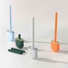 Load image into Gallery viewer, Wall-Mounted Silicone Toilet Brush Wash Toilet Accessories With Holder Soft Bristles Brushes Set Bathroom Cleaning Tool Toilet Brush Set Silicone Toilet Brush With Holder Wall Mounted With Toilet Bowl Brush And Holder Bendable Brush Head Holder
