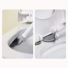 Load image into Gallery viewer, Wall-Mounted Silicone Toilet Brush Wash Toilet Accessories With Holder Soft Bristles Brushes Set Bathroom Cleaning Tool Toilet Brush Set Silicone Toilet Brush With Holder Wall Mounted With Toilet Bowl Brush And Holder Bendable Brush Head Holder
