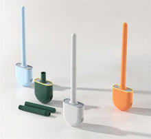 Load image into Gallery viewer, Wall-Mounted Silicone Toilet Brush Wash Toilet Accessories With Holder Soft Bristles Brushes Set Bathroom Cleaning Tool Toilet Brush Set Silicone Toilet Brush With Holder Wall Mounted With Toilet Bowl Brush And Holder Bendable Brush Head Holder
