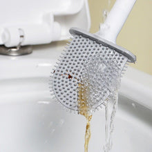 Load image into Gallery viewer, Wall-Mounted Silicone Toilet Brush Wash Toilet Accessories With Holder Soft Bristles Brushes Set Bathroom Cleaning Tool Toilet Brush Set Silicone Toilet Brush With Holder Wall Mounted With Toilet Bowl Brush And Holder Bendable Brush Head Holder
