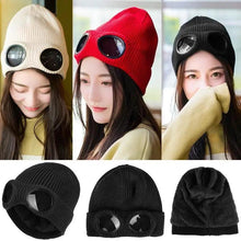 Load image into Gallery viewer, Warm Classic Unisex Wool Knitted Goggles Beanie Comfortable Winter Stylish Hat Outdoor Sports Cap For Men Women New Fashion Multi Function Caps
