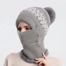 Load image into Gallery viewer, Warm Knitted Beanie Hat and Neck Warmer Set
