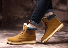Load image into Gallery viewer, Warm Winter Mens Snow Boots Warm Fur Winter Shoes Mens Boots Footwear Ankle Boots Warm Fur Lined Winter Water-Resistan Waterproof Outdoor Snow Autumn Boots
