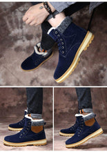Load image into Gallery viewer, Warm Winter Mens Snow Boots Warm Fur Winter Shoes Mens Boots Footwear Ankle Boots Warm Fur Lined Winter Water-Resistan Waterproof Outdoor Snow Autumn Boots
