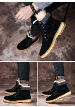 Load image into Gallery viewer, Warm Winter Mens Snow Boots Warm Fur Winter Shoes Mens Boots Footwear Ankle Boots Warm Fur Lined Winter Water-Resistan Waterproof Outdoor Snow Autumn Boots
