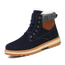 Load image into Gallery viewer, Warm Winter Mens Snow Boots Warm Fur Winter Shoes Mens Boots Footwear Ankle Boots Warm Fur Lined Winter Water-Resistan Waterproof Outdoor Snow Autumn Boots
