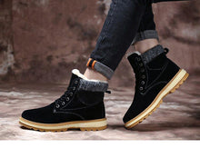 Load image into Gallery viewer, Warm Winter Mens Snow Boots Warm Fur Winter Shoes Mens Boots Footwear Ankle Boots Warm Fur Lined Winter Water-Resistan Waterproof Outdoor Snow Autumn Boots
