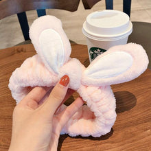 Load image into Gallery viewer, Wash Face Women Girls Hairbands Soft Warm Coral Fleece Bow Animal Ears Headbands Headwear Hair Bands Turban Gorgeous Hair Accessories For Women
