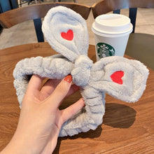 Load image into Gallery viewer, Wash Face Women Girls Hairbands Soft Warm Coral Fleece Bow Animal Ears Headbands Headwear Hair Bands Turban Gorgeous Hair Accessories For Women
