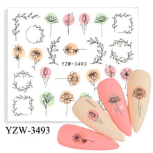 Load image into Gallery viewer, Water Decal Nail Art Decorations Nail Sticker Tattoo Full Cover Beauty Decals Manicure Supplies Accessories  Women Kids Girls Manicure Decoration Nail Art Supplies 3D Self-Adhesive Nail Decals Designer Nail Stickers for Acrylic Nails
