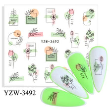 Load image into Gallery viewer, Water Decal Nail Art Decorations Nail Sticker Tattoo Full Cover Beauty Decals Manicure Supplies Accessories  Women Kids Girls Manicure Decoration Nail Art Supplies 3D Self-Adhesive Nail Decals Designer Nail Stickers for Acrylic Nails
