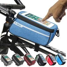 Load image into Gallery viewer, Waterproof Bicycle Bag Nylon Bike Cycling Cell Mobile Phone Bag Case  Bicycle  Front Tube Bags Accessories Bike Phone Front Frame Bag Bicycle Bag Waterproof Bike Phone Mount  Bag Bike Phone Case Holder Accessories Cycling Pouch Compatible With Phone

