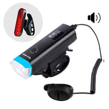 Load image into Gallery viewer, Waterproof Bicycle Light Smart Front Lamp Headlight With Horn USB Rechargeable LED Cycling Flashlight Bicycle Lights Set Powerful Lumens LED Bike Front For Adults Road Cycling Safety Flashlight
