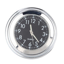 Load image into Gallery viewer, Waterproof  Motorcycle Handlebar Mount Quartz Clock Motorcycle Handlebar Motorcycle Handlebar Clock Motorcycle Modification Handlebar Mount Waterproof Quartz Clock Watch Accessories Watch Aluminum Luminous Clock Moto Black Accessories
