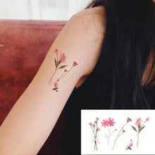 Load image into Gallery viewer, Waterproof Temporary Tattoo Lavender Stickers Butterfly Flower Luxury Small Tattoo For Body Arm
