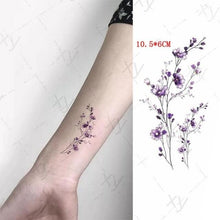 Load image into Gallery viewer, Waterproof Temporary Tattoo Lavender Stickers Butterfly Flower Luxury Small Tattoo For Body Arm
