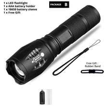 Load image into Gallery viewer, Waterproof Z45 Led Flashlight Ultra Bright Waterproof MINI Torch T6/L2/V6 zoomable 5 Modes 18650 rechargeable Battery for camping tactica Led Mini Water-Resistant Torch Light For Indoor &amp; Outdoor Camping Hiking Accessories Gear
