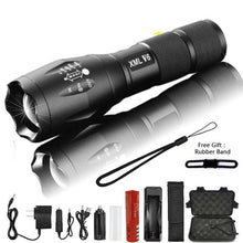 Load image into Gallery viewer, Waterproof Z45 Led Flashlight Ultra Bright Waterproof MINI Torch T6/L2/V6 zoomable 5 Modes 18650 rechargeable Battery for camping tactica Led Mini Water-Resistant Torch Light For Indoor &amp; Outdoor Camping Hiking Accessories Gear
