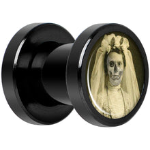 Load image into Gallery viewer, Undead Bride and Groom Halloween Black Anodized Plug Set 2G

