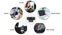 Load image into Gallery viewer, Webcam Real 1080P 200W Pixels Full Hd 110° Wide Angle Camera with Microphone Tripod for Video Widescreen Pro Streaming Webcam for Recording Calling Conferencing And Gaming
