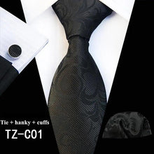 Load image into Gallery viewer, Wedding Bridegroom Floral Print Silk Necktie With Cufflinks Set Fashion High Quality Necktie Set For Men
