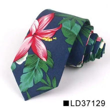 Load image into Gallery viewer, Wedding Men Floral Tie Skinny Cotton Casual Neck Tie Elegant Neckties Flower Print Fashionable Design
