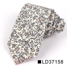 Load image into Gallery viewer, Wedding Men Floral Tie Skinny Cotton Casual Neck Tie Elegant Neckties Flower Print Fashionable Design
